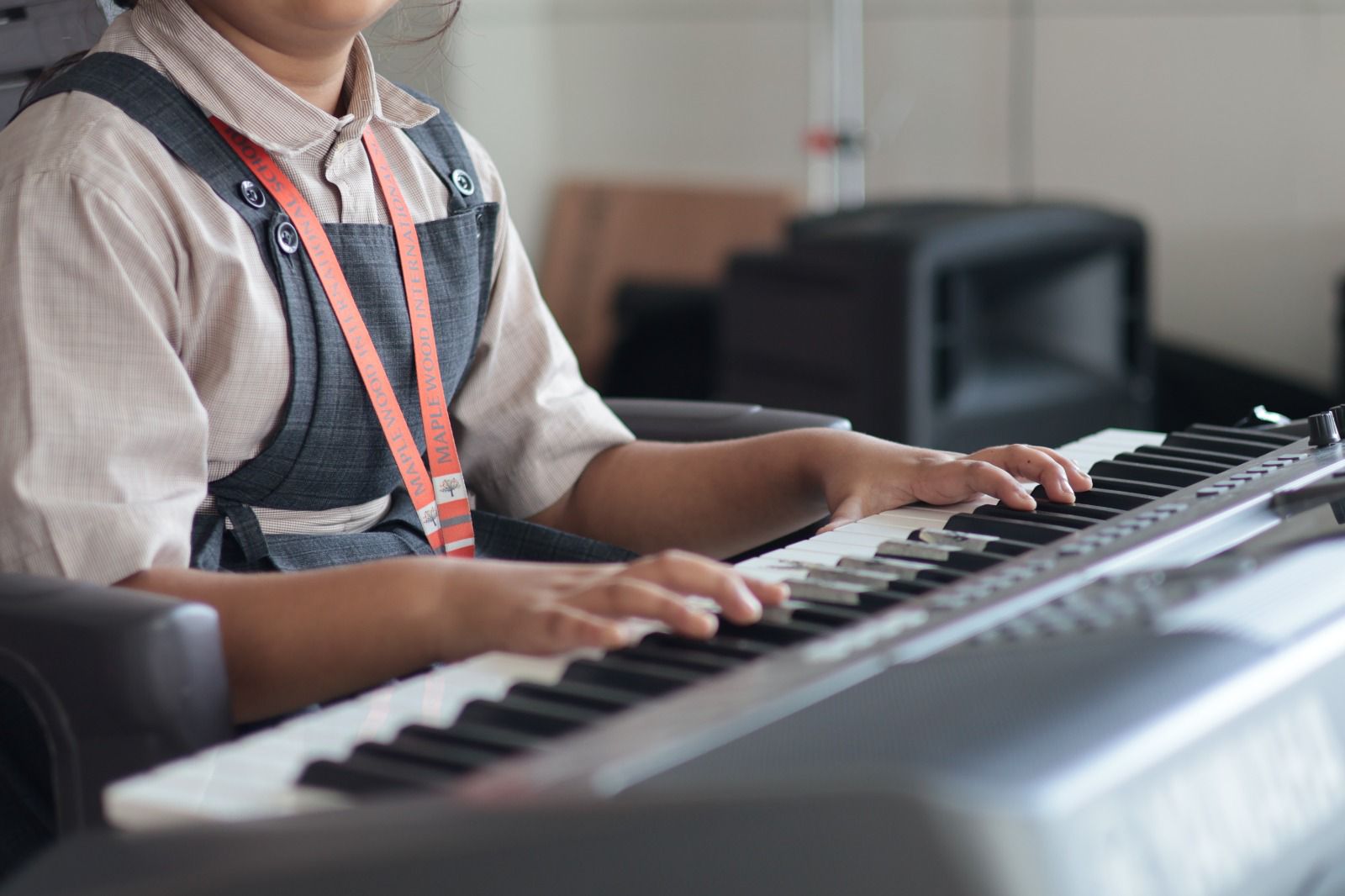 child playing piano